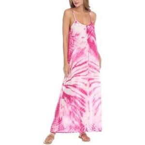RAVIYA Tie Dye Lightweight Swim Beach Coverup Maxi Dress Pink NWT Medium